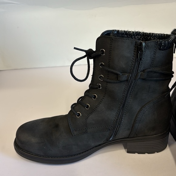 Cushionaire Rena Black Lace Up Combat Hiker Boots - Picture 6 of 11